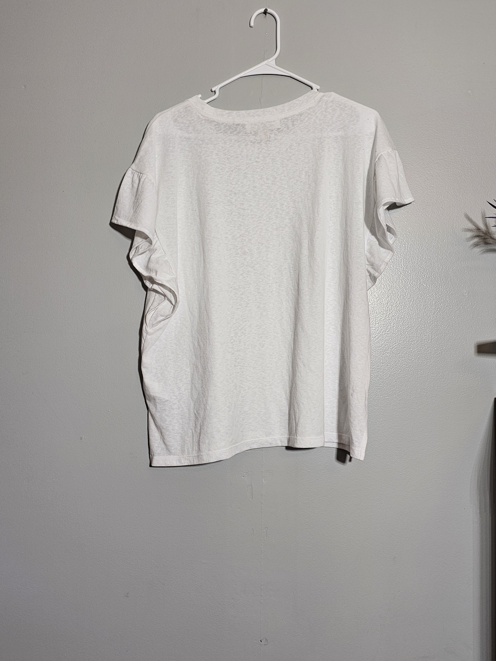 Michael Kors White Ruffle Sleeve Short-Sleeve Tee